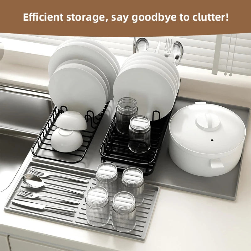 2 In 1 Coffee Machine Silicone Mat Tray Bar Fruits and Vegetables Drain Pad Coffee Powder Pad Insulation Protection Pad