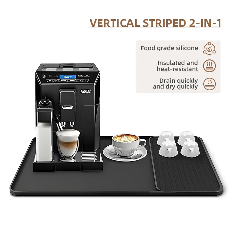 2 In 1 Coffee Machine Silicone Mat Tray Bar Fruits and Vegetables Drain Pad Coffee Powder Pad Insulation Protection Pad