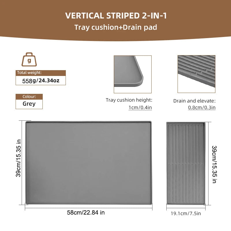2 In 1 Coffee Machine Silicone Mat Tray Bar Fruits and Vegetables Drain Pad Coffee Powder Pad Insulation Protection Pad