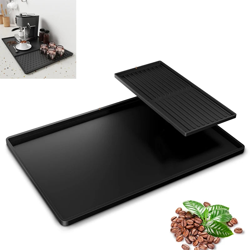 2 In 1 Coffee Machine Silicone Mat Tray Bar Fruits and Vegetables Drain Pad Coffee Powder Pad Insulation Protection Pad