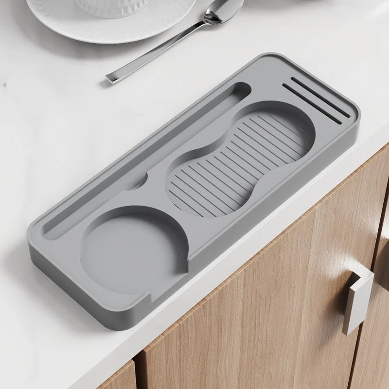 Non Slip Silicone Coffee Tamper Pad with Storage Holder for Espresso Tools and Coffee Grounds Distributor