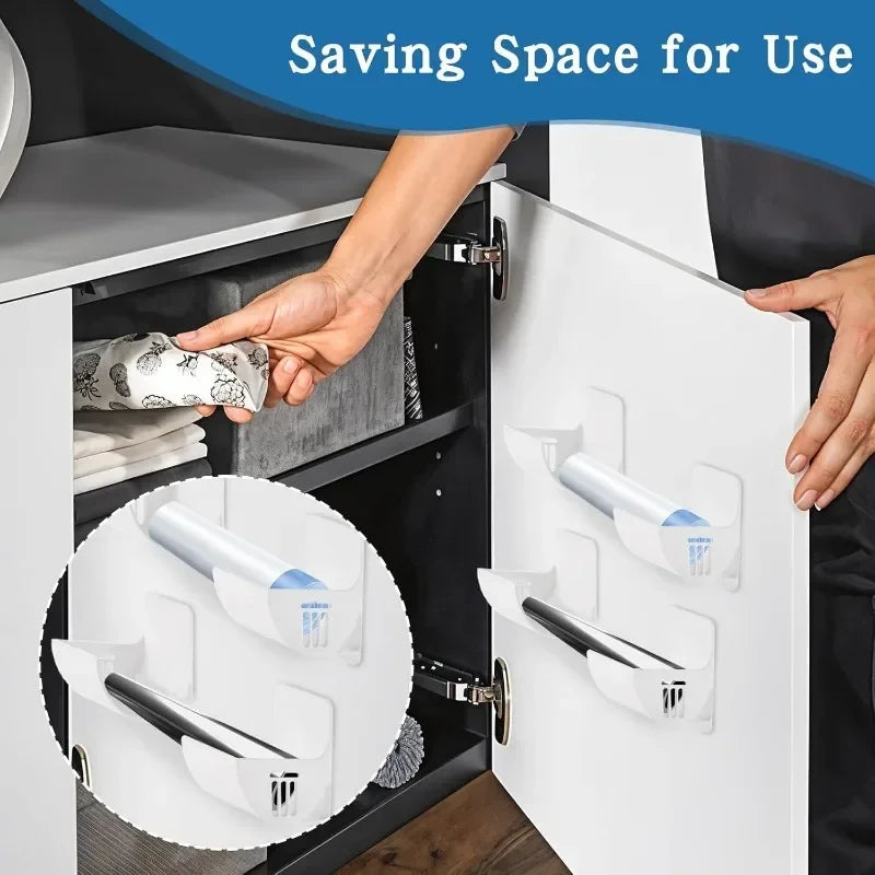 20/2pcs Trash Bags Shelf Holder Wall Mounted Plastic Bag Film Container DispenserGarbage Bag Storage Box Organizer For Kitchen