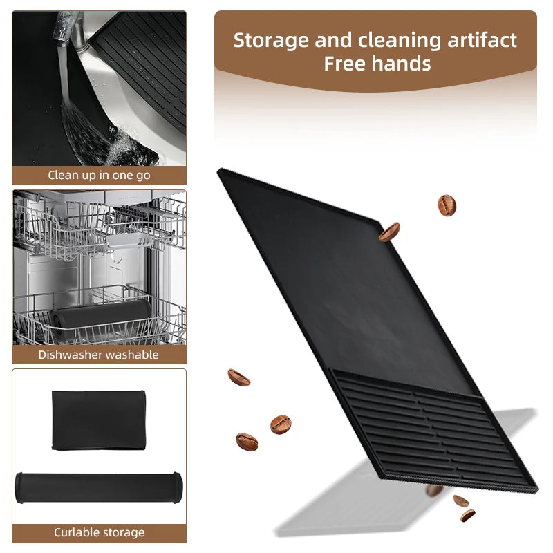 2 In 1 Coffee Machine Silicone Mat Tray Bar Fruits and Vegetables Drain Pad Coffee Powder Pad Insulation Protection Pad