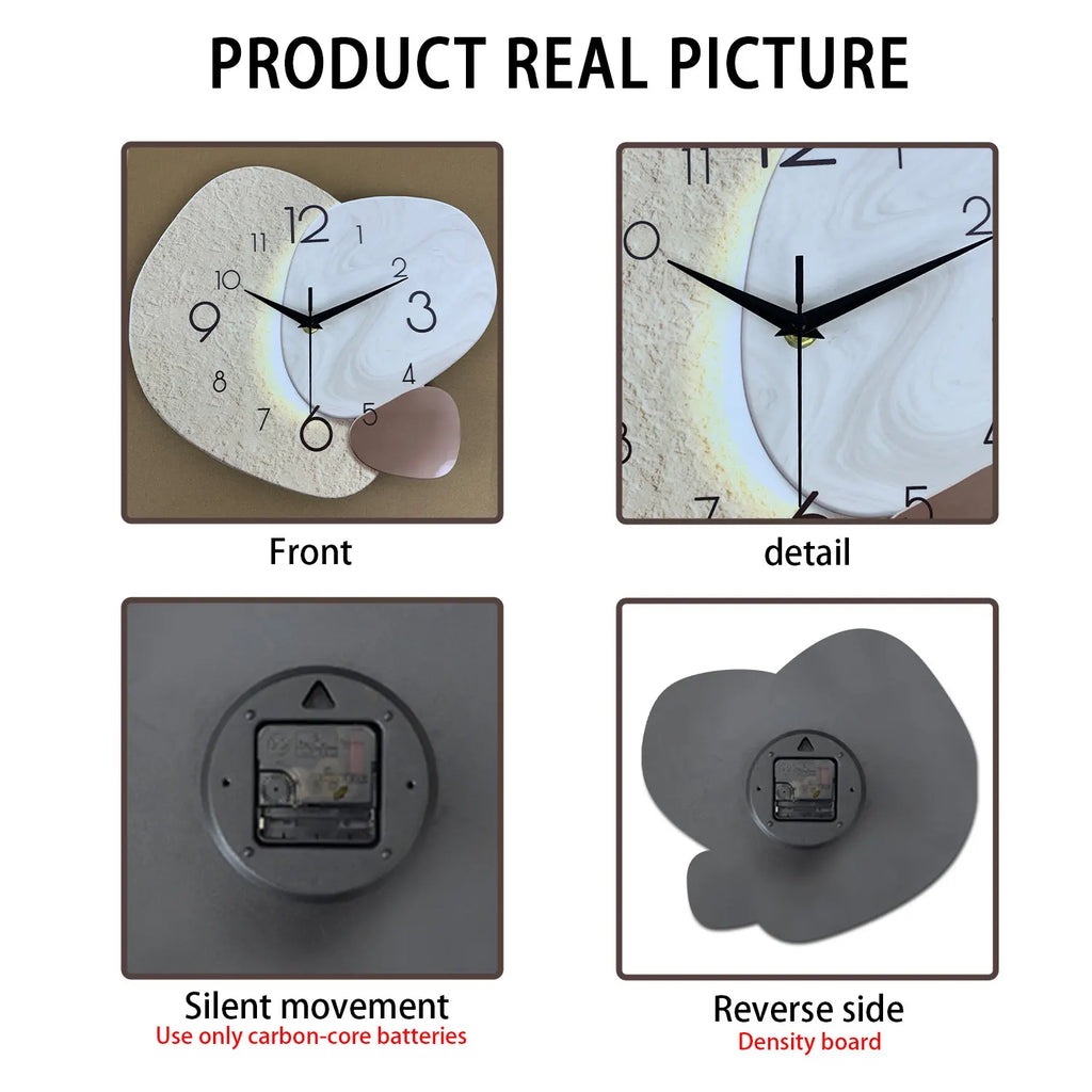 Modern Simple Wall Clock, Silent Quartz Clock, Bedroom Clock Living Room Sofa Background Decoration Wall Clock, No Battery