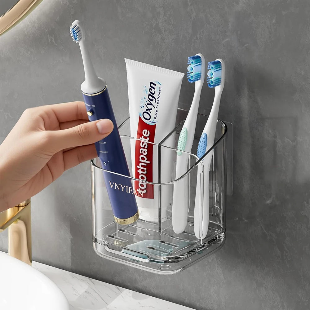 Clear Wall-Mounted Toothbrush