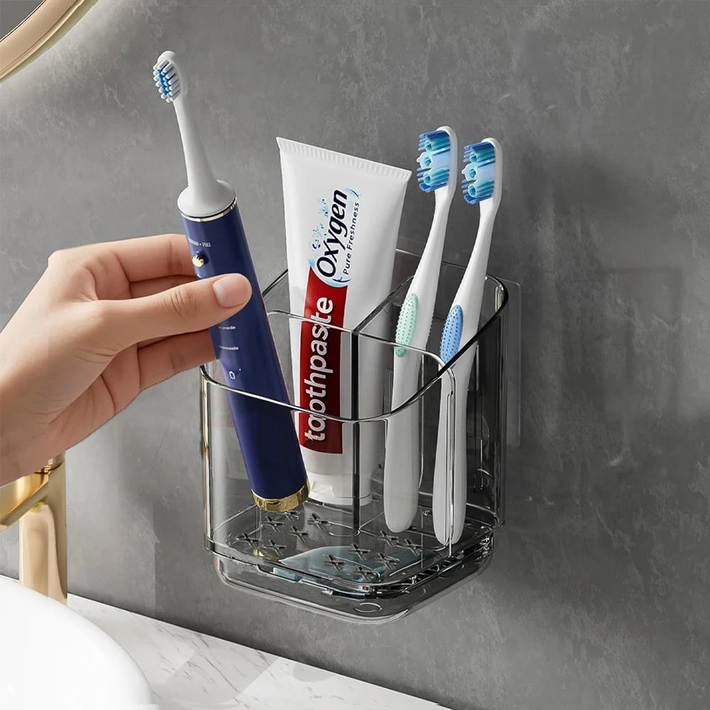 Clear Wall-Mounted Toothbrush