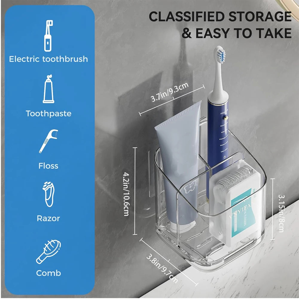 Clear Wall-Mounted Toothbrush