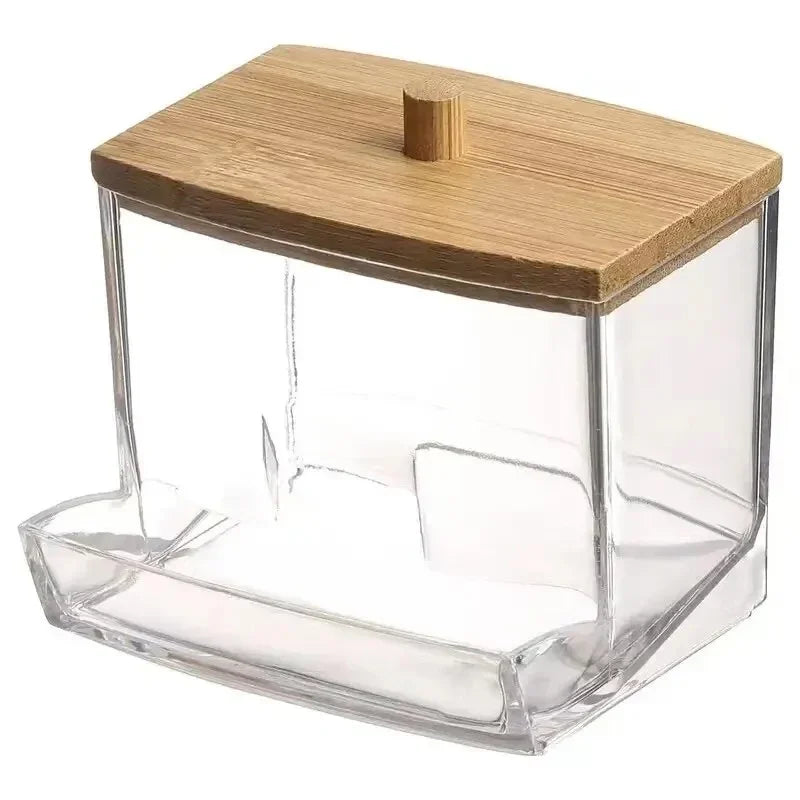 Bamboo Cotton Swab Holder
